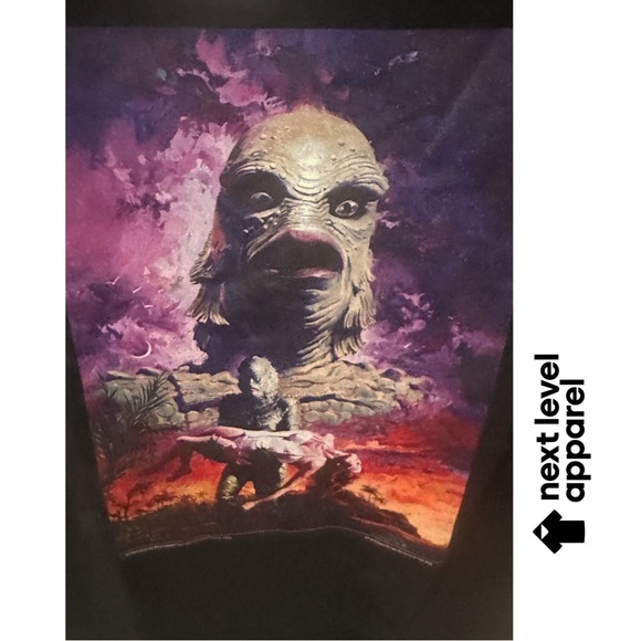 NEW Next Level Apparel Black Tee with Mythical Creature Design “RARE” - Picture 3 of 11